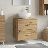 Vidaxl wandgemonteerde wastafel vanity artisanaal eiken
