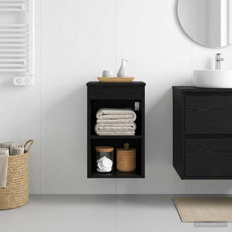 Vidaxl badkamerkast tussenin zwart eiken 30 x 41 x 50 cm bewerkt hout
