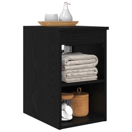Vidaxl badkamerkast tussenin zwart eiken 30 x 41 x 50 cm bewerkt hout