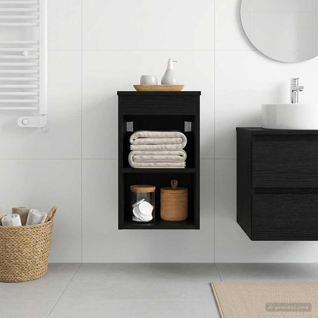 Vidaxl badkamerkast tussenin zwart eiken 30 x 44,5 x 50 cm
