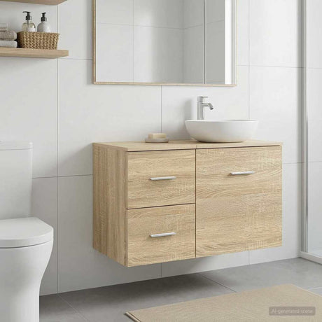 Vidaxl badkamerkast tussenin sonoma eiken 30 x 35 x 50 cm bewerkt hout