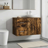 Vidaxl badkamerkast tussenin gerookt eiken 30 x 35 x 50 cm