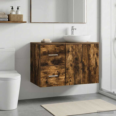 Vidaxl badkamerkast tussenin gerookt eiken 30 x 35 x 50 cm