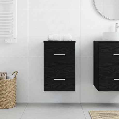 Vidaxl badkamerkast tussenin zwart eiken 30 x 41 x 50 cm bewerkt hout