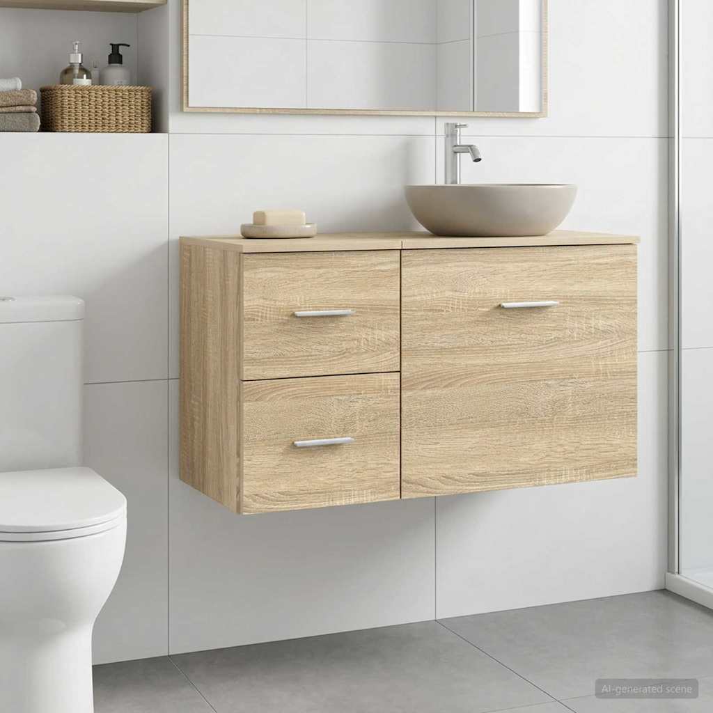 Vidaxl badkamerkast tussenin sonoma eiken 30 x 44,5 x 50 cm
