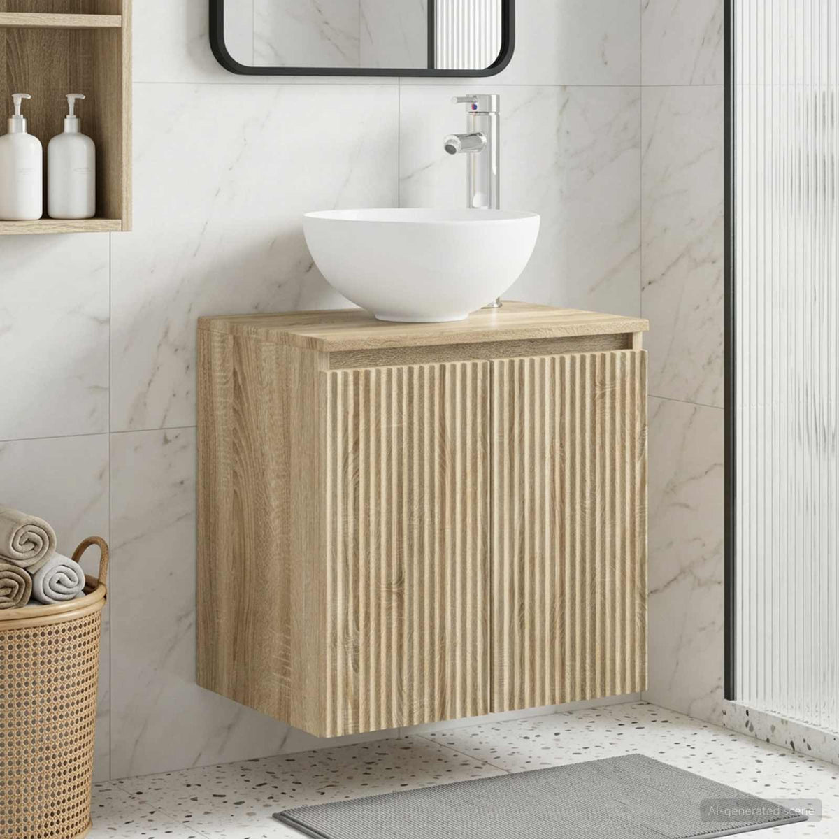 Vidaxl wandgemonteerde wastafelmeubel sonoma eiken 49,5 x 35 x 63 cm