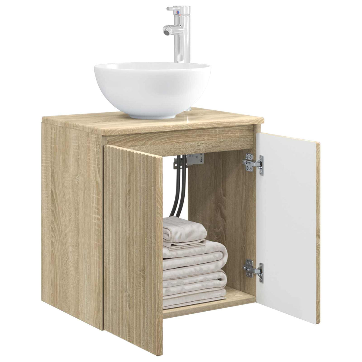 Vidaxl wandgemonteerde wastafelmeubel sonoma eiken 49,5 x 35 x 63 cm