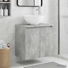 Vidaxl wandgemonteerde wastafelmeubel betongrijs 49,5 x 35 x 63 cm