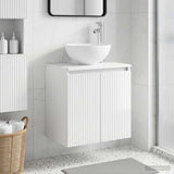 Vidaxl wandgemonteerde wastafelmeubel hoogglans wit 49,5 x 35 x 63 cm