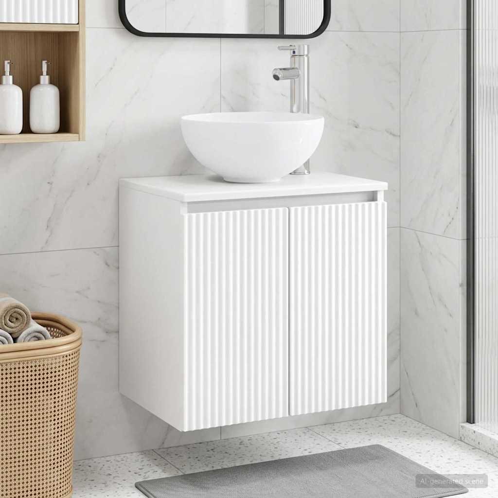 Vidaxl wandgemonteerde wastafelmeubel wit 49,5 x 41 x 64,5 cm