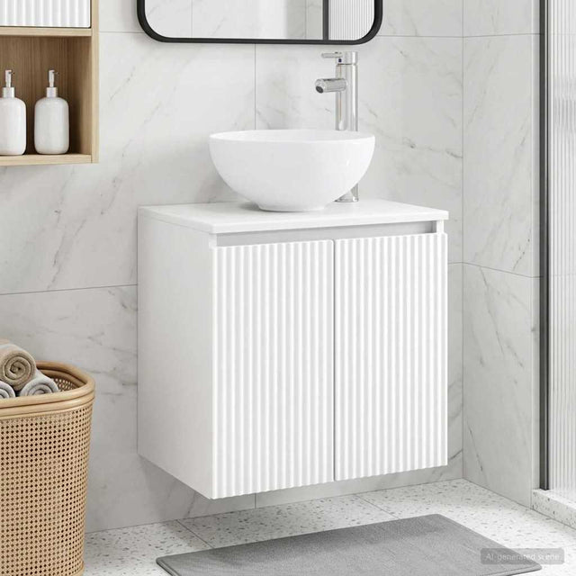 Vidaxl wandgemonteerde wastafelmeubel wit 49,5 x 41 x 64,5 cm