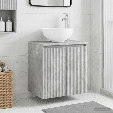 Vidaxl wandgemonteerde wastafelmeubel betongrijs 49,5 x 41 x 64,5 cm