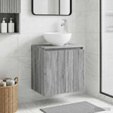 Vidaxl wandgemonteerde wastafelmeubel grijs sonoma 49,5 x 41 x 64,5 cm