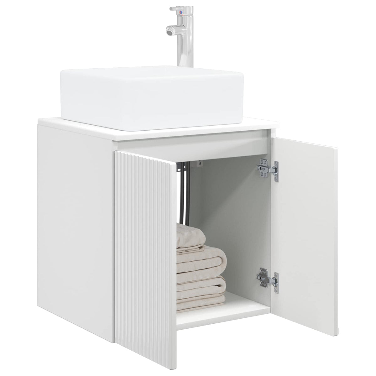 Vidaxl wandgemonteerde wastafelmeubel hoogglans wit 53 x 35 x 63 cm