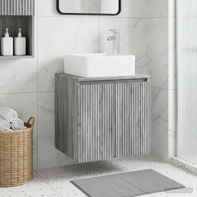 Vidaxl wandgemonteerde wastafelmeubel grijs sonoma 53 x 35 x 63 cm