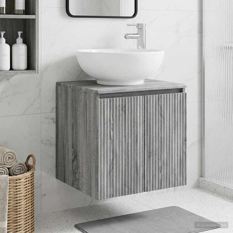 Vidaxl wandgemonteerde wastafelmeubel grijs sonoma 49,5 x 44,5 x 65 cm