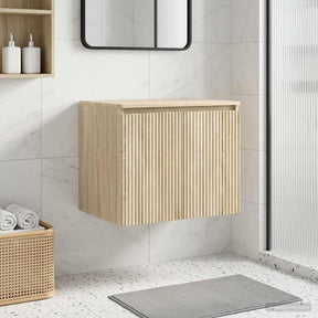 Vidaxl wand gemonteerde badkamerkast sonoma eiken 62,5 x 44,5 x 50 cm