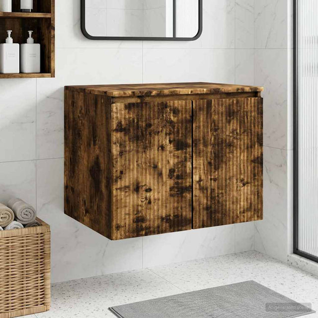 Vidaxl wand gemonteerde badkamerkast gerookt eiken 62,5 x 44,5 x 50 cm