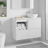 Vidaxl badkamerkast wit 30 x 41 x 50 cm bewerkt hout