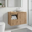 Vidaxl badkamerkast artisanaal eiken 30 x 41 x 50 cm bewerkt hout
