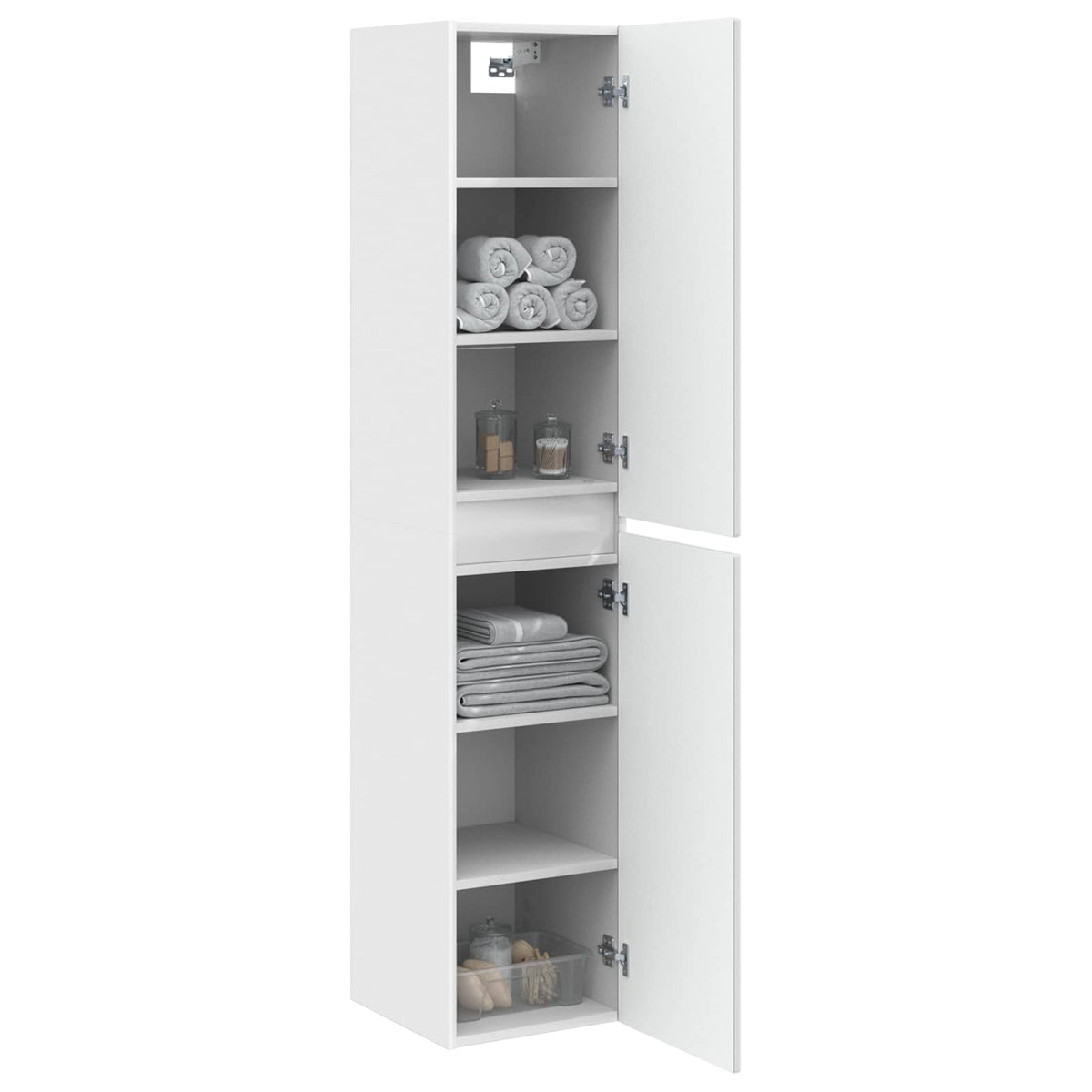 Vidaxl wand gemonteerde badkamerkast wit 33 x 34,5 x 160 cm