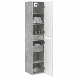 Vidaxl wand gemonteerde badkamerkast betongrijs 33 x 34,5 x 160 cm