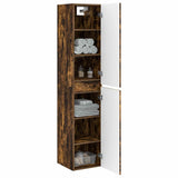 Vidaxl wand gemonteerde badkamerkast gerookt eiken 33 x 34,5 x 160 cm