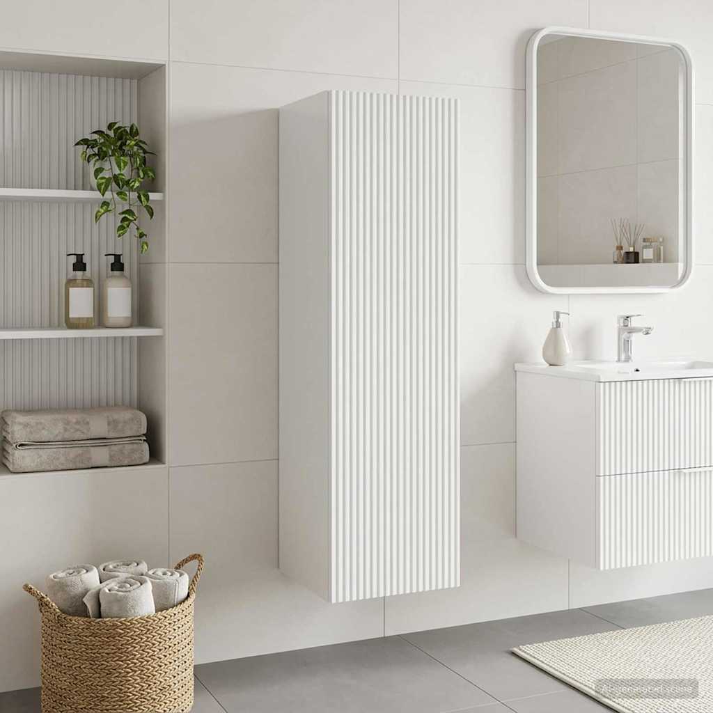 Vidaxl wand gemonteerde badkamerkast hoogglans wit 33 x 34,5 x 60 cm