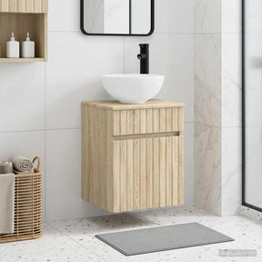Vidaxl wandgemonteerde wastafelmeubel sonoma eiken 39 x 35 x 63 cm