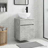 Vidaxl wandgemonteerde wastafelmeubel betongrijs 39 x 35 x 63 cm
