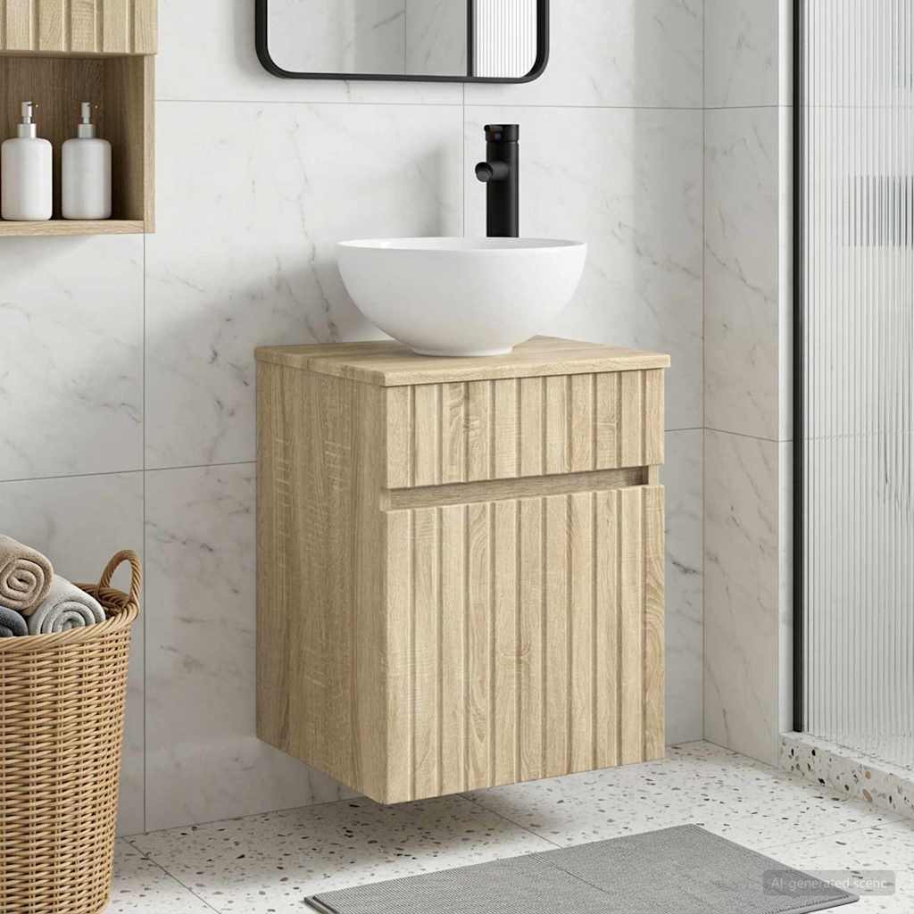 Vidaxl wandgemonteerde wastafelmeubel sonoma eiken 39 x 41 x 64,5 cm