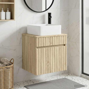 Vidaxl wandgemonteerde wastafelmeubel sonoma eiken 49 x 41 x 63 cm