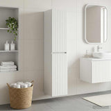 Vidaxl wand gemonteerde badkamerkast wit 33 x 34,5 x 160 cm