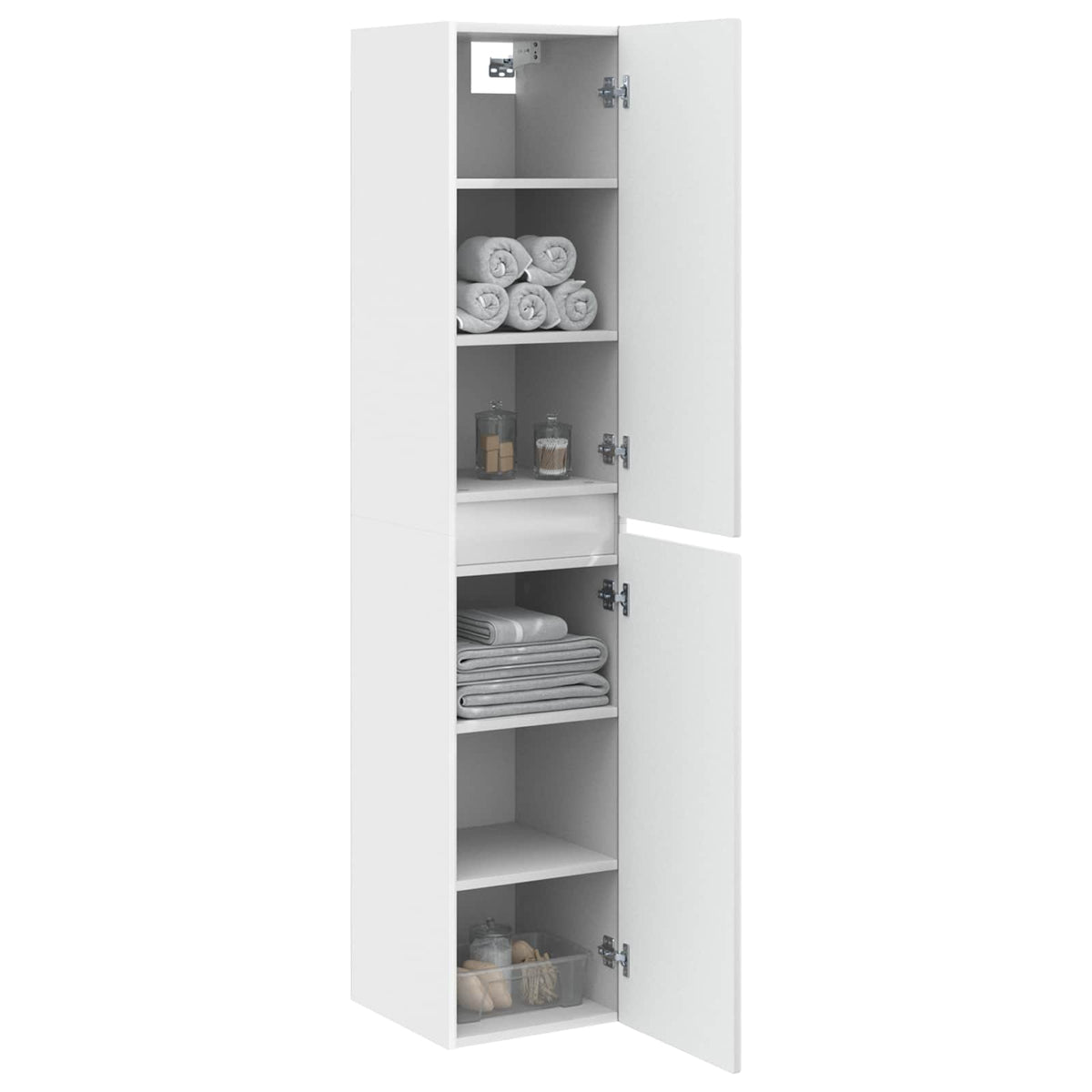 Vidaxl wand gemonteerde badkamerkast wit 33 x 34,5 x 160 cm