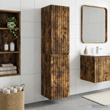 Vidaxl wand gemonteerde badkamerkast gerookt eiken 33 x 34,5 x 160 cm