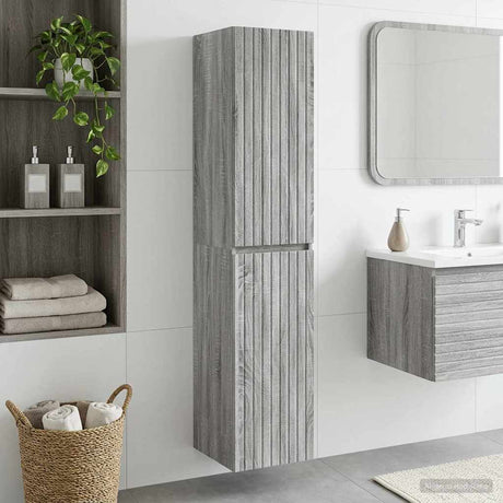 Vidaxl wand gemonteerde badkamerkast grijs sonoma 33 x 34,5 x 160 cm