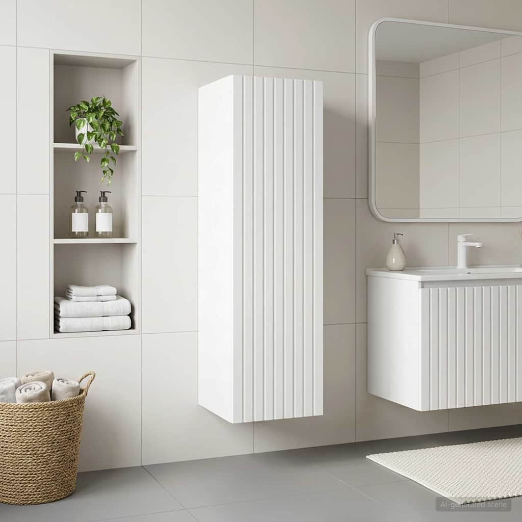 Vidaxl wand gemonteerde badkamerkast wit 33 x 34,5 x 100 cm