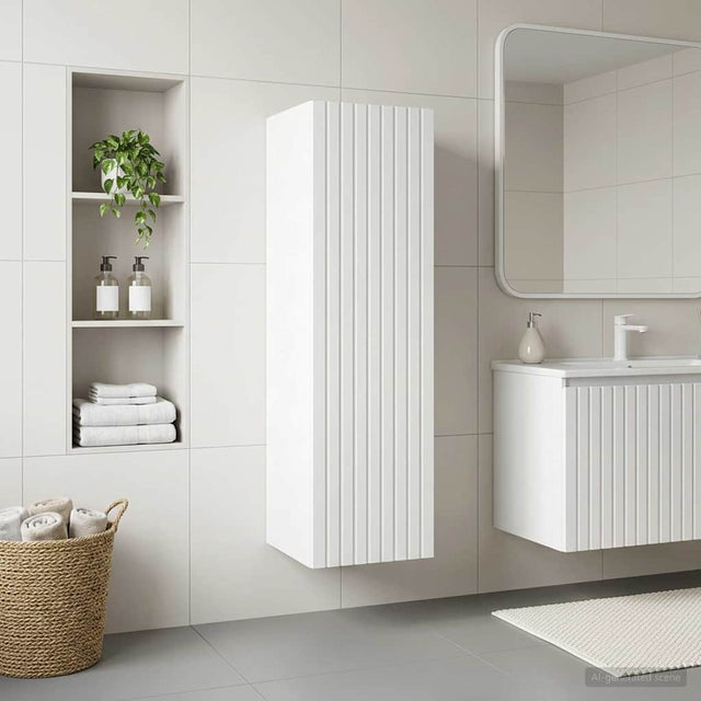 Vidaxl wand gemonteerde badkamerkast wit 33 x 34,5 x 100 cm
