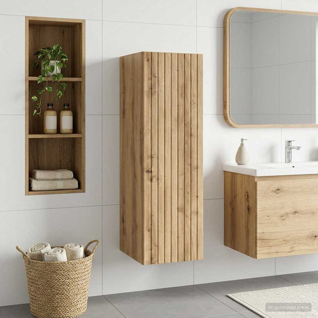 Vidaxl wand gemonteerde badkamerkast artisanaal eiken