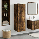 Vidaxl wand gemonteerde badkamerkast gerookt eiken 33 x 34,5 x 60 cm