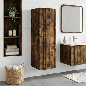 Vidaxl wand gemonteerde badkamerkast gerookt eiken 33 x 34,5 x 60 cm