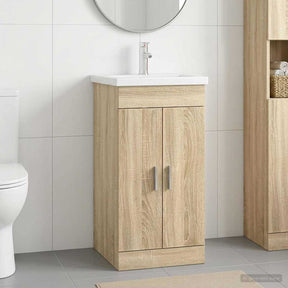 Vidaxl badkamermeubel met wasbak sonoma eiken 42 x 40 x 84,5 cm