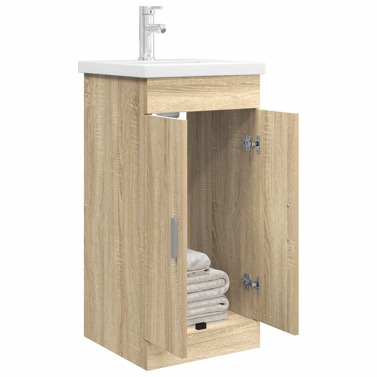 Vidaxl badkamermeubel met wasbak sonoma eiken 42 x 40 x 84,5 cm