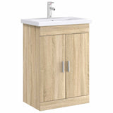 Vidaxl badkamer onder wasbak kast sonoma eiken 56 x 37,5 x 81 cm