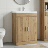 Vidaxl badkamer onder wasbak kast artisanaal eiken 78,5 x 37,5 x 81 cm