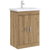 Vidaxl badkamer onder wasbak kast artisanaal eiken 78,5 x 37,5 x 81 cm