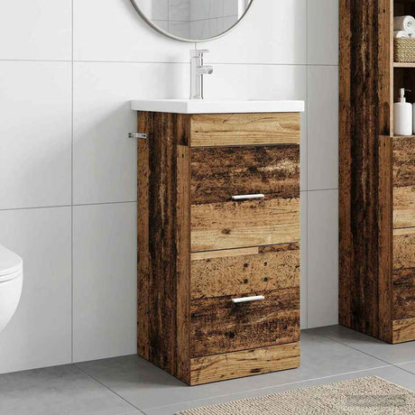 Vidaxl badkamermeubel met wasbak oud hout 42 x 40 x 84,5 cm