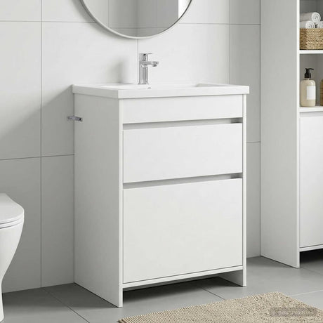Vidaxl badkamer onder wasbak kast wit 56 x 37,5 x 81 cm bewerkt hout