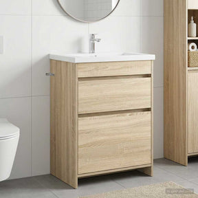 Vidaxl badkamer onder wasbak kast sonoma eiken 56 x 37,5 x 81 cm