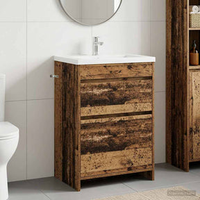 Vidaxl badkamer onder wasbak kast oud hout 56 x 37,5 x 81 cm